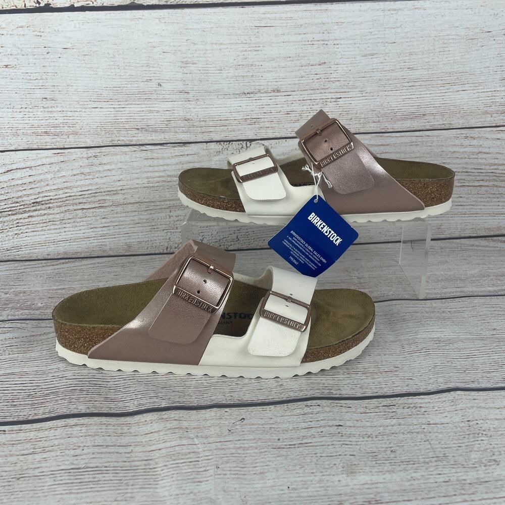 Birkenstock Arizona Split Womens EU 37 US 6 Narrow Sandals New Beige Copper